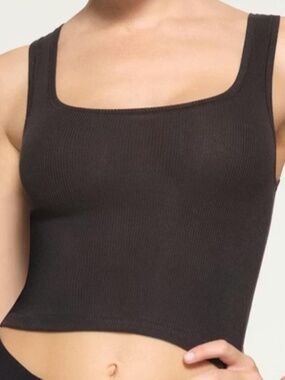 Black Skims Cotton Rib Tank